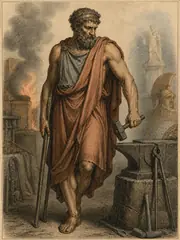 Hephaestus, plate