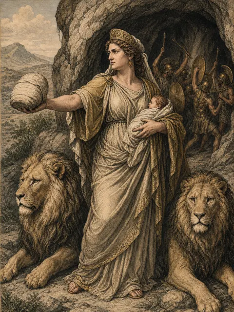 Rhea, plate