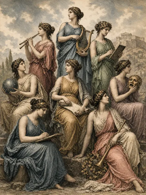 The Muses, plate