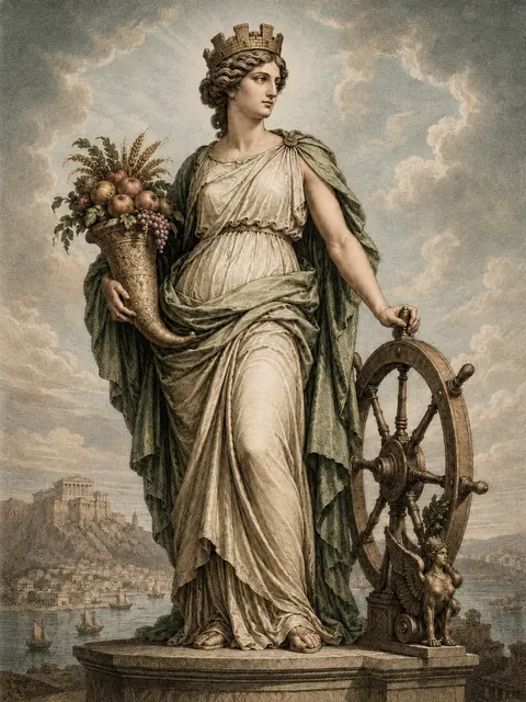 Tyche, plate
