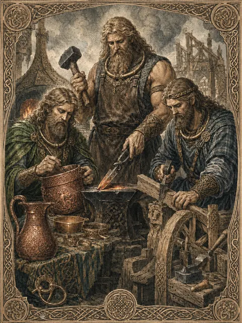 Goibniu, Credne, and Luchta, plate